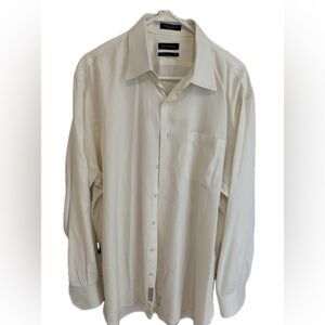 John W Nordstrom Cream Men’s Dress Shirt Tall - 17-36 Egyptian Cotton in EUC